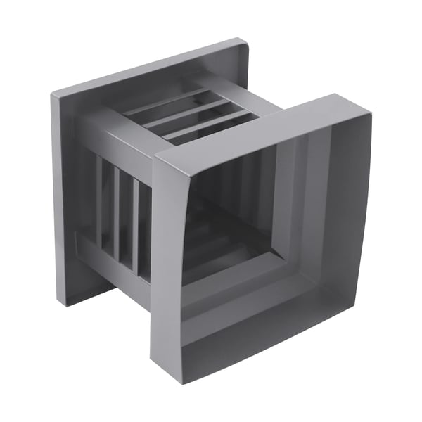 Skorstenshætte - Skorstensdæksel - Firkantet - Aluminiumlegering - Passer op til 25,5 x 25,5 cm - Mørkegrå
