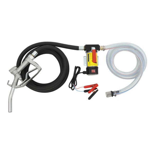 Dieseloverførselspumpe - Sugepumpesæt Type 1 - 45 l/min Flow - Til bil, traktor, gravemaskine, båd - Sort