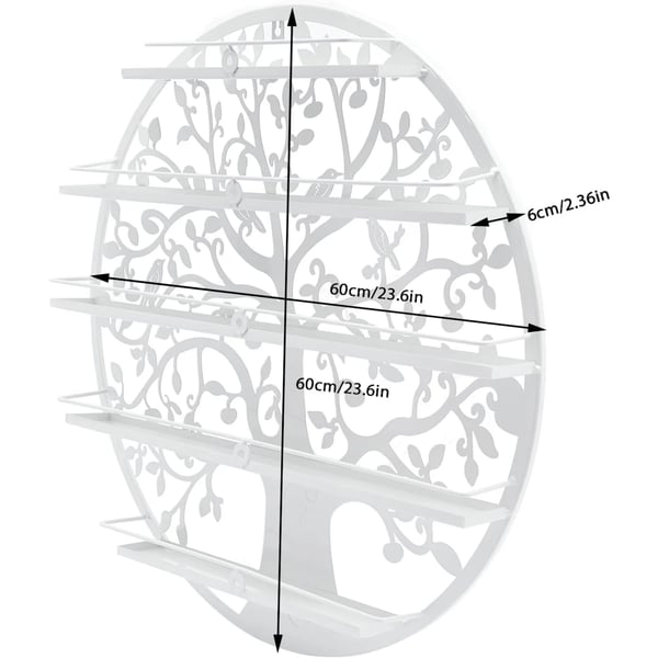 Neglelakshylde - Vægmonteret rundt displaystativ - 5 niveauer - Metal - Ø 60 cm - Opbevaring og display