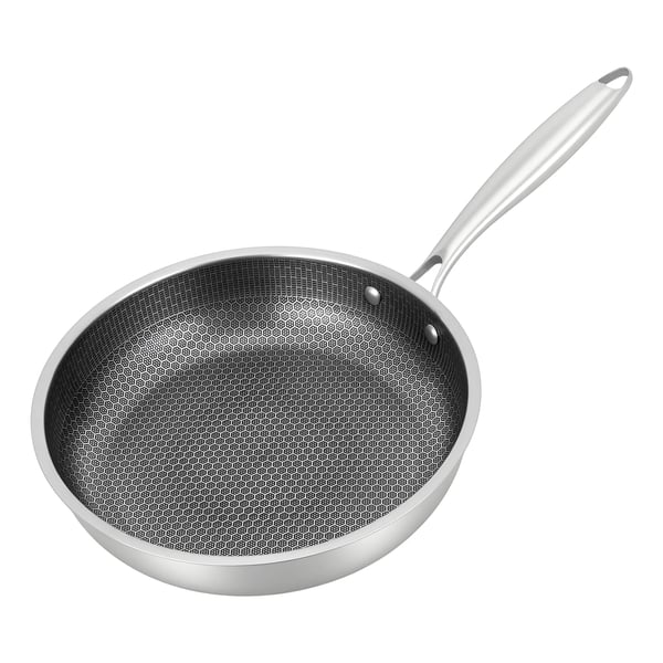 Stegepande/Wokpande - 28 cm - 410 rustfrit stål - Non-stick belægning - Ekstra håndtag - Til gas/el/induktion - Hvid