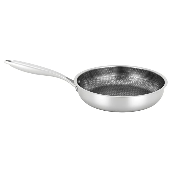Stegepande/Wokpande - 28 cm - 410 rustfrit stål - Non-stick belægning - Ekstra håndtag - Til gas/el/induktion - Hvid