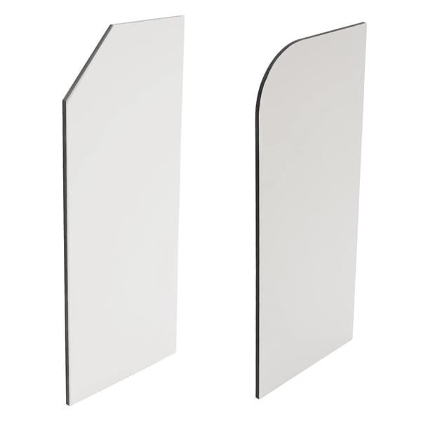 Urinalskærm - Toiletpartition - Vægmonteret - 40 x 90 cm - Afrundede Hjørner - Mørkegrå