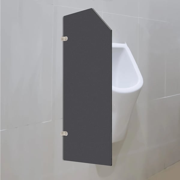 Urinalskærm - Væghængt skillevæg - Affasede kanter - 40 x 90 cm - Sort