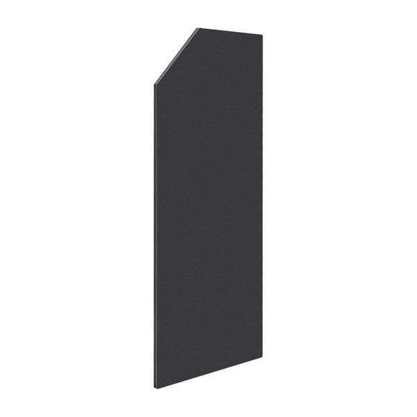 Urinalskærm - Væghængt skillevæg - Affasede kanter - 40 x 90 cm - Sort