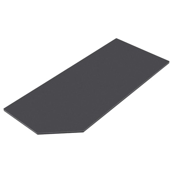 Urinalskærm - Væghængt skillevæg - Affasede kanter - 40 x 90 cm - Sort