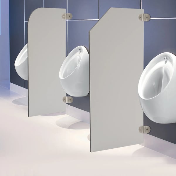 Urinal/Pissoir-skærm - Vægmonteret skillevæg - 40 x 90 cm - Affasede kanter - Privatliv - Hvid