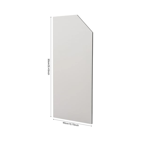 Urinal/Pissoir-skærm - Vægmonteret skillevæg - 40 x 90 cm - Affasede kanter - Privatliv - Hvid