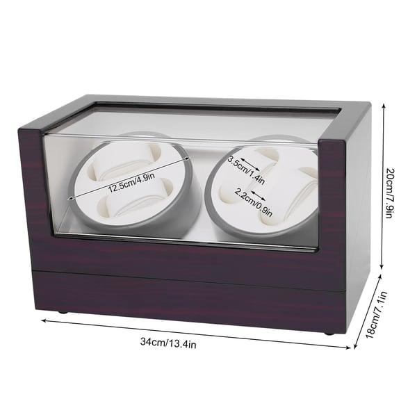 Watch Winder - Automatisk urbevæger - Støjsvag motor - Rotation med/mod uret - Træ - Til soveværelse
