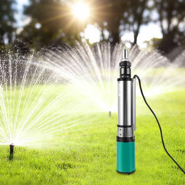 Brøndpumpe til dyb brønd - Elektrisk gearpumpe - 220 V - EU-stik - Kabel 16 m - Kompakt 8×50 cm - Til hjem og landbrug