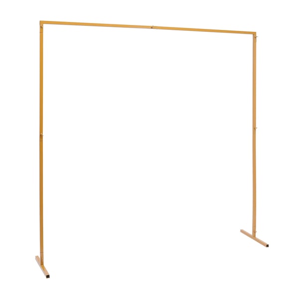 Dekorationsbue - T-formet stativ - Højdejusterbar 107–201 cm - Stabil konstruktion - Max belastning 5 kg - Til fotobaggrund fest - Guld