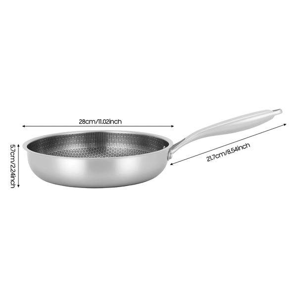 Stegepande - Bikube nonstick - 410 rustfrit stål - 28 cm - Ridsefast - Sort