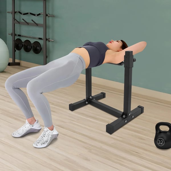 Split squat-stativ - Enbens knæbøjsrulle - 9-trins justerbar - Maks. belastning 200 kg - Rullelængde 420 mm - 612×567×673 mm - Sort