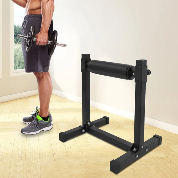 Split squat-stativ - Enbens knæbøjsrulle - 9-trins justerbar - Maks. belastning 200 kg - Rullelængde 420 mm - 612×567×673 mm - Sort