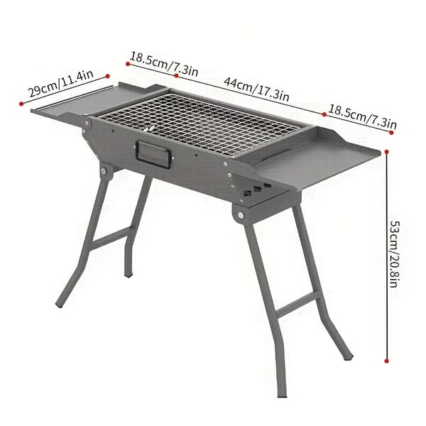 BBQ Grilli - Hiiligrilli - Ruostumaton teräs - Kannettava - Taitettava - Ei asennusta - Kahva - Leirintään ja ulkokäyttöön