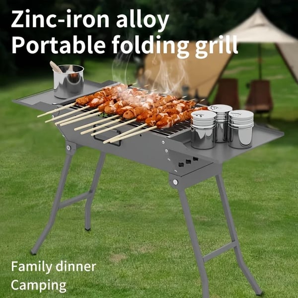 BBQ Grilli - Hiiligrilli - Ruostumaton teräs - Kannettava - Taitettava - Ei asennusta - Kahva - Leirintään ja ulkokäyttöön
