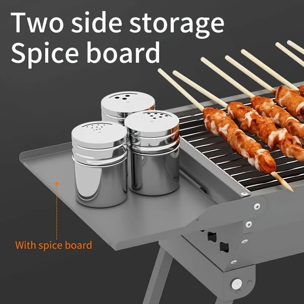 BBQ Grilli - Hiiligrilli - Ruostumaton teräs - Kannettava - Taitettava - Ei asennusta - Kahva - Leirintään ja ulkokäyttöön