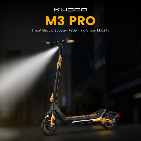 Sähköpotkulauta - M3 Pro - 600 W Moottori - 48 V 13 Ah Akku - Jopa 64 km Toimintamatka - 25,4 cm Ilmarenkaat - NFC - IP54 - Keltainen
