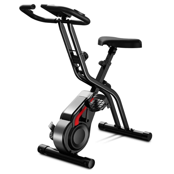 Motionscykel - CBX10 träningscykel - Magnetmotstånd 8 nivåer - Ultratyst 20 dB - 3‑i‑1 upprätt/ligg/arm - Hopfällbar 0,3 m² - Max 136 kg - Svart