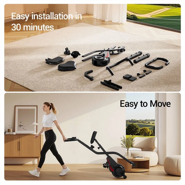 Motionscykel - CBX10 træningscykel - 8-trins magnetmodstand - Ultrastille 20 dB - 3‑i‑1 oprejst/liggende/arm - Klapbar 0,3 m² - Max 136 kg - Sort