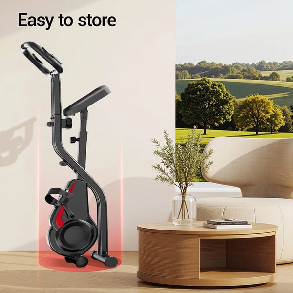Motionscykel - CBX10 træningscykel - 8-trins magnetmodstand - Ultrastille 20 dB - 3‑i‑1 oprejst/liggende/arm - Klapbar 0,3 m² - Max 136 kg - Sort