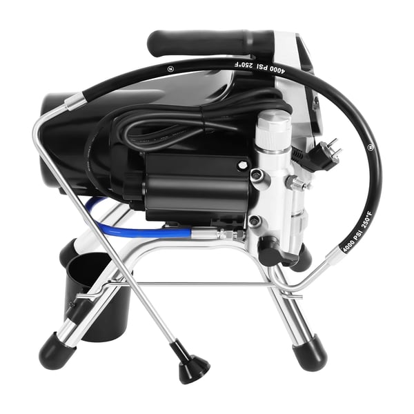 Airless malersprøjte - Højtryk - Effekt 1800 W 220 V EU-stik - 3300 psi - 2,5 l/min - 8 m slange - 50 cm forlænger - Kobbermotor - Sort