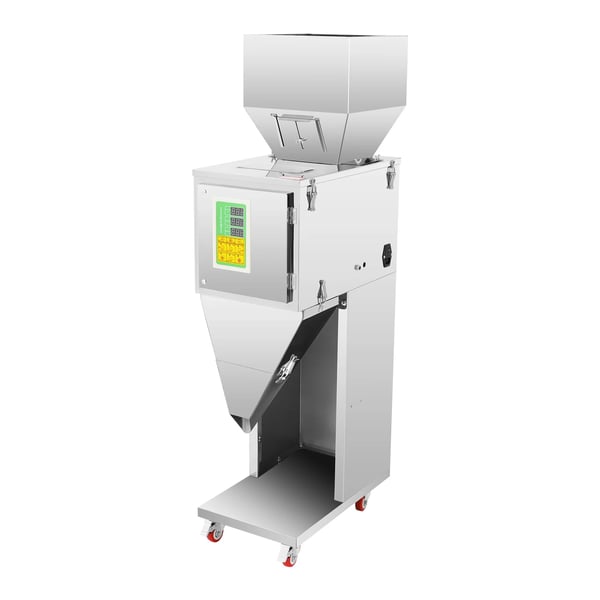 Automatisk fyldemaskine - Vejefylder - Justerbart 10–999 g - Dobbelt Udløb & Vibration - 200 W 220 V - Nøjagtighed ±2 g - Rustfrit Stål 201