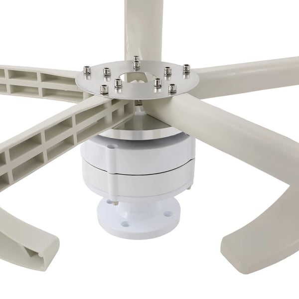 Vindgenerator - Vertikal vindturbinesæt - 24V 600W - 5-bladet - Flangemontering - Laderegulator - Til hjemmebrug - Hvid