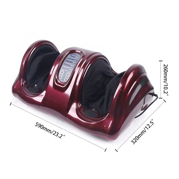 Fodmassageapparat - Elektrisk Shiatsu - Varme - Tre Hastigheder - Æltning - Rulning - Tryk - EU-stik 220 V