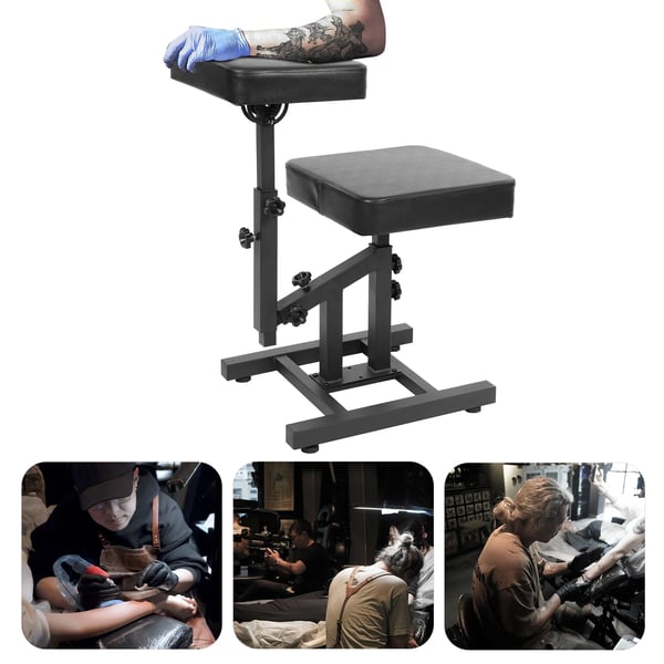 Salonstol - Barber- og tatoveringsstol - 180° Nedfældeligt Ryglæn - Højde 80–98 cm - Metal & PU-læder - Max 100 kg - Skridsikre Fødder