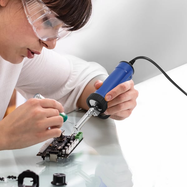Elektrisk avlödningspump - Tennsug-pistol - Värmeelement - Enhandsgrepp - Snabb och effektiv - För PCB/DIY-reparation - Blå