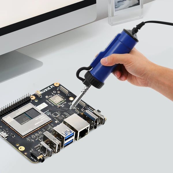 Elektrisk avlödningspump - Tennsug-pistol - Värmeelement - Enhandsgrepp - Snabb och effektiv - För PCB/DIY-reparation - Blå
