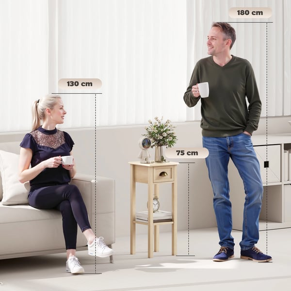 Rustikt bord - Soffbord / Sidobord - Vardagsrumsmöbler - Kompakt - Gul