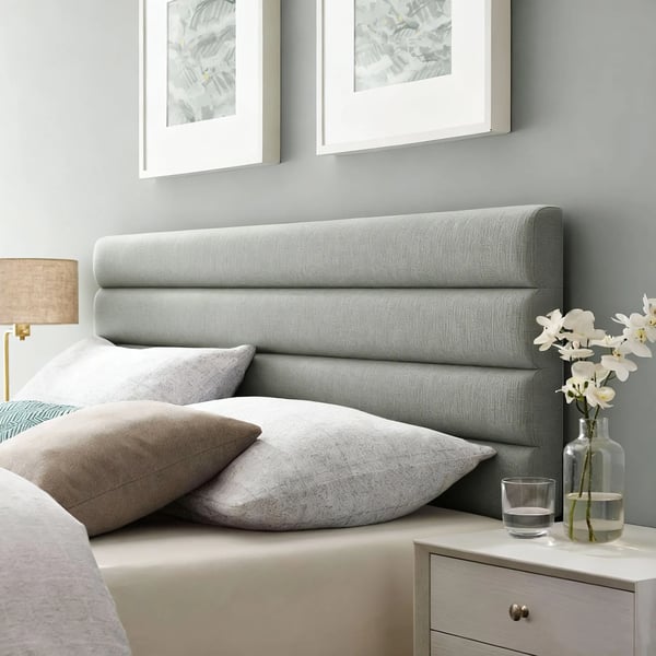 Sänggavel - Linneklädd - Fristående - För 140 cm säng - Mått 140x10x126 cm - Elfenben