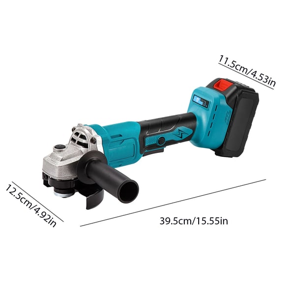 Kulmahiomakone - Akkukäyttöinen Harjaton 125 mm 1000 W - 3 Nopeutta - Yhteensopiva 18 V Akuille - 2x Akut Mukana - Kulta