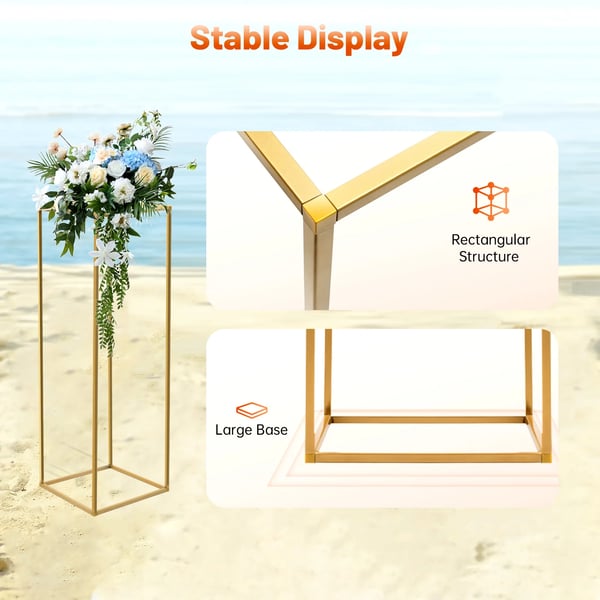 Blomsterstativ - Geometrisk metalstativ sæt - 5-pak - Stål - Til bryllup - Bæreevne 5–10 kg/stk - Guld