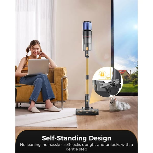 P15 - Trådløs stangstøvsuger - Sugestyrke 50 kPa - Motor 580 W - Driftstid 60 min - Batteri 2200 mAh - Opladning 4–5 t - Rød