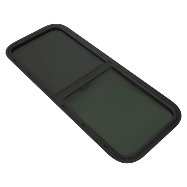 Autocamper/Caravan Vindue - Side Skydevindue - 1000×400 mm - Myggenet - 20% Tonet Hærdet Glas - Aluminiumsramme - Direkte Erstatning - Hvid