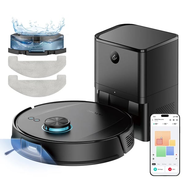 Robotti-imuri - T20 Pro - 8000 Pa Imuteho - LiDAR-navigointi - 5 Karttatasoa - 3200 mAh Akku - 15 mm Kynnys - ECO/Standard/Max - Keltainen