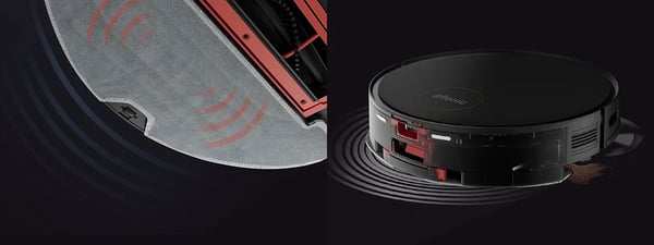 Robotstøvsuger - D6S - Gyronavigation - 3-i-1 fejning, støvsugning og mopning - 4 rengøringstilstande - 2600 mAh batteri - 35 W - Rød