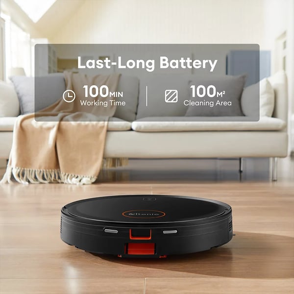 Robotstøvsuger - D6S - Gyronavigation - 3-i-1 fejning, støvsugning og mopning - 4 rengøringstilstande - 2600 mAh batteri - 35 W - Rød