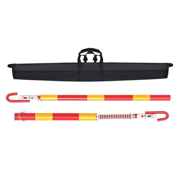 Bugseringsstang - Trækstang 3 ton - Jern - 95 cm + 88 cm - Til bil/varevogn/lastbil - Foran/bag - Gul