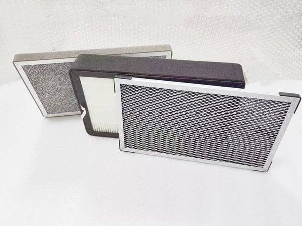 Ilmanpuhdistimen suodatin - Vaihtosuodatin - 10,2/15,2 cm - 3 kpl - Esisuodatin + HEPA + Aktiivihiili - CE - Musta