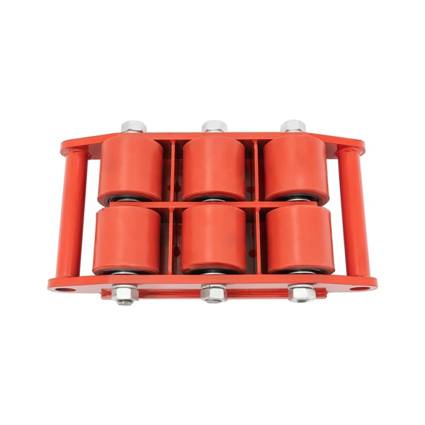 Maskinflytter - Rulleplade - Maks 8 ton Kapacitet - 360° Rotation - Industrikvalitet - Rød