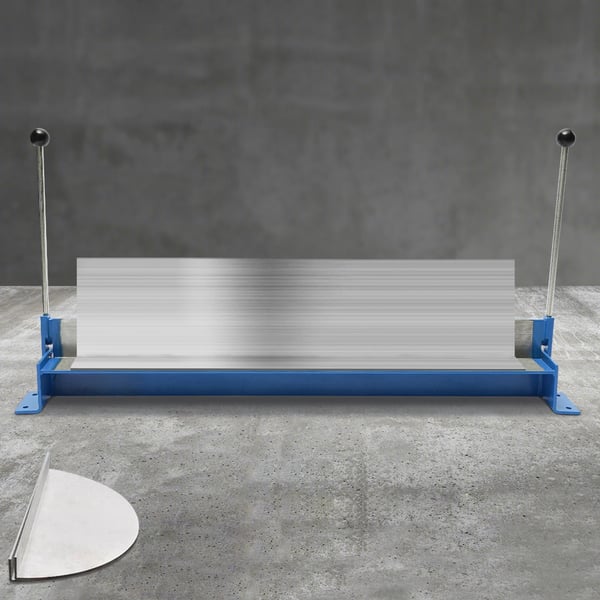 Pladebukker - Manuel pladebukker - Bukkebredde 91,4 cm - Justerbar 0–90° - Kapacitet 1,2 mm stål/1,5 mm Cu/Al - Boltmontering 9,5 mm - Blå