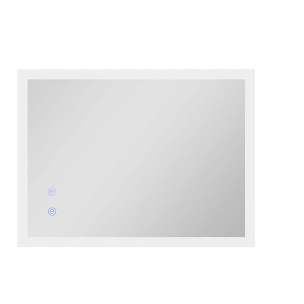 LED badrumsspegel - Väggspegel 80x60 cm - Dimbar 3 Färger - Anti-imma - Bakbelyst - Minnesfunktion - Touch-knapp - Horisontell/Vertikal - Silver
