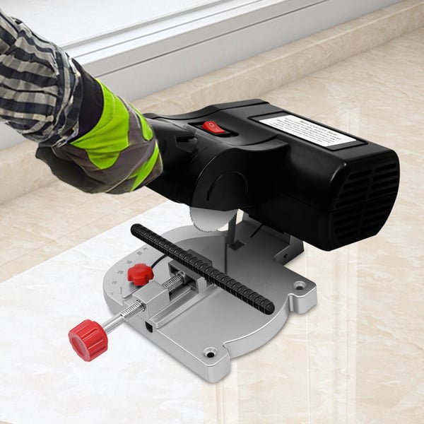 Mini bordsav - Bænksav til DIY - 90 W - 6000 o/min - 0–45° justerbar - Skæredybde 4 mm - 25×14×15 cm - Netstrøm AC - Sort