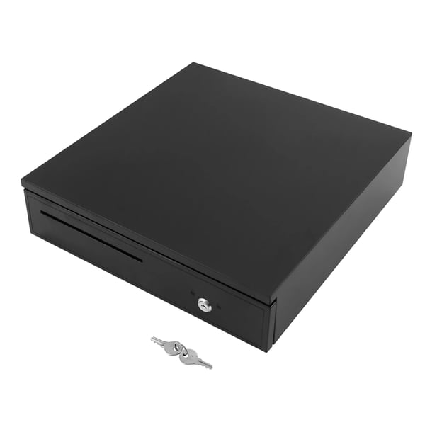 Kassalåda - POS-kontantlåda - 5 sedelfack, 8 myntfack - 3 låslägen med nycklar - RJ11 - 42,5×40,5×10 cm - Svart Kassalåda - POS-kontantlåda - 5 sedelfack, 8 myntfack - 3 låslägen med nycklar - RJ11 - 42,5×40,5×10 cm - Svart