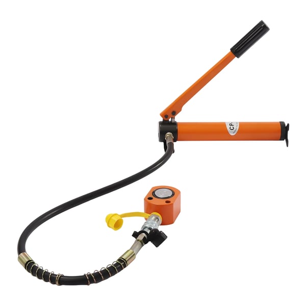 Hydraulisk cylinderdonkraft - BSY-10 + CP-180 Håndpumpe - 10 t Kapacitet - 70 MPa Maks Tryk - 350 cc Olie - Cylinder Ø45 mm - ZG3/8 - Orangerød
