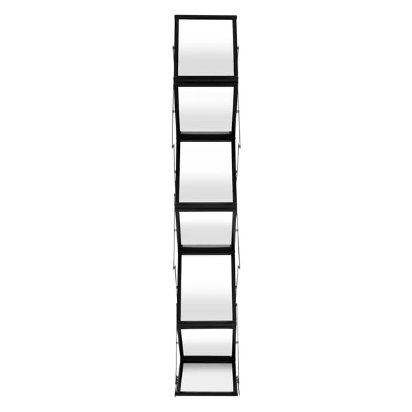 A4 Brochurestander - Displaystativ - Fritstående - 6 Paneler - Sammenklappelig - Bærbar - Størrelse 40,5×10,5 cm - Sort