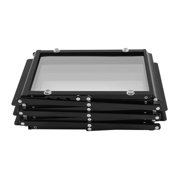 A4 Brochurestander - Displaystativ - Fritstående - 6 Paneler - Sammenklappelig - Bærbar - Størrelse 40,5×10,5 cm - Sort